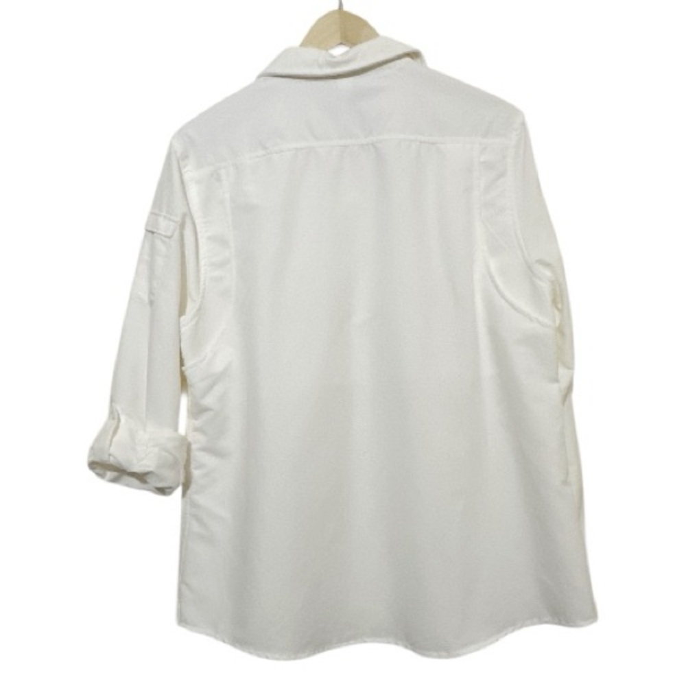 Duluth Trading Co White Ripstop Performance Button Up Shirt Women's Large L Tech - Picture 3 of 8